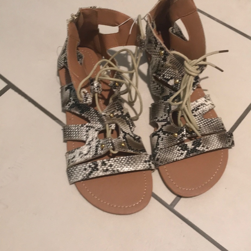 Snake printed sandals